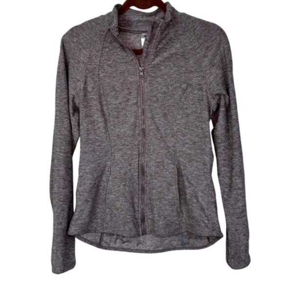 Yoga Lucious Women's Large Zip-Up Top Jacket Sweater Athleisure Tan Yoga Gym - Picture 1 of 9